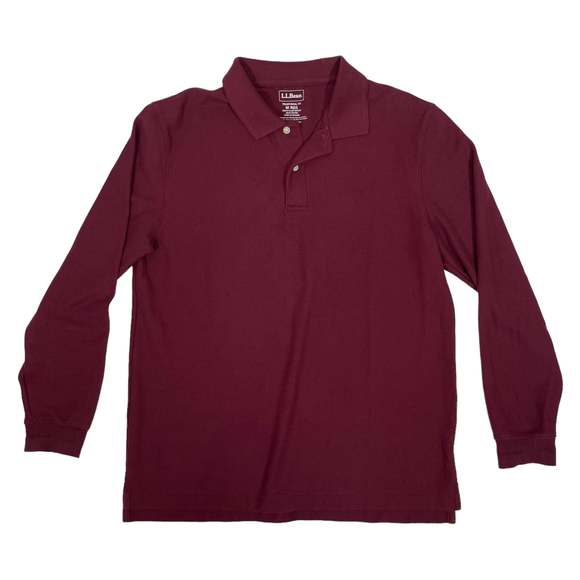L.L.Bean L/S Traditional Fit Polo Shirt - Picture 3 of 5